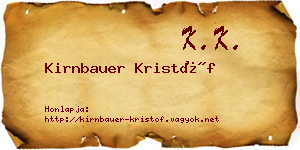 Kirnbauer Kristóf névjegykártya